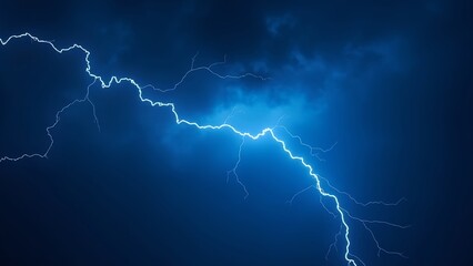 blue lightning in the night sky