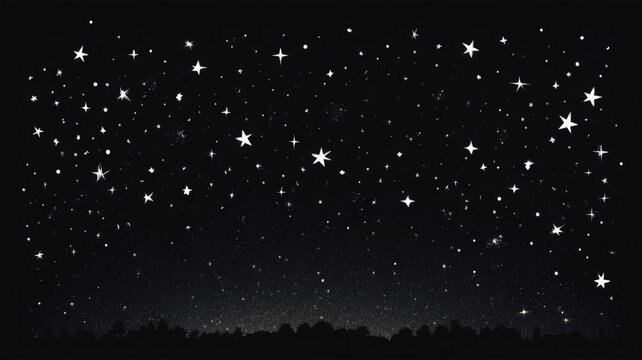 Starry Night Sky: Gazing at the Beautiful Cosmos and Shimmering Constellations