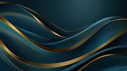Abstract waves in dark tones with golden accents for design and artistic purposes.