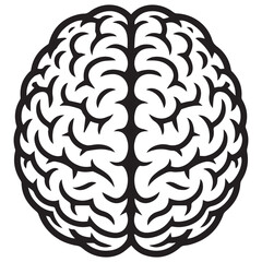 Simple Human Brain silhouette vector Illustration

