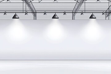 Empty modern warehouse interior