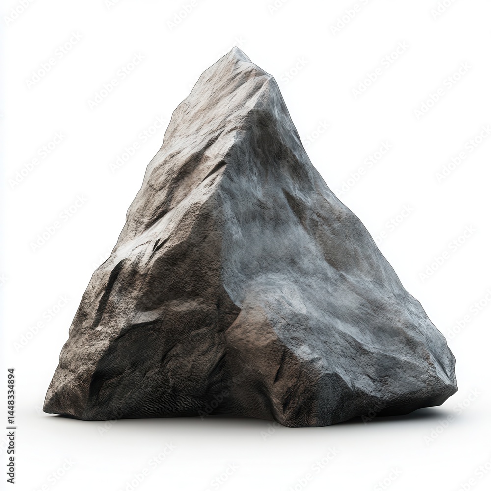 Poster realistic textured rock formation isolated on white background for 3d rendering and design