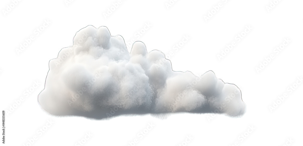 Poster a fluffy. white cloud floating in a clear blue sky. providing a serene backdrop to a sunny day. idea