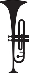 Elegant silhouette of a tuba, perfect for musical and band-themed illustrations.