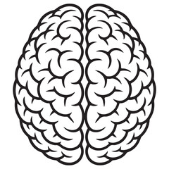 Simple Human Brain silhouette vector Illustration
