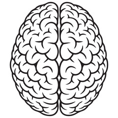 Simple Human Brain silhouette vector Illustration

