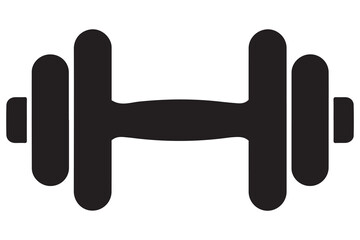 Simple black dumbbell icon for fitness and workout themes
