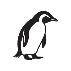 Obraz premium Silhouette of a penguin, symbolizing wildlife and nature, perfect for animal-themed designs
