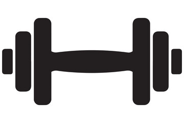 Simple black dumbbell icon for fitness and workout themes
