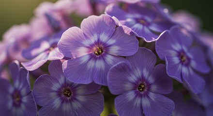 Obraz premium Blooming Purple Flower Cluster Close-Up in Natural Light