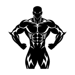 Muscle Man Silhouette vector illustration