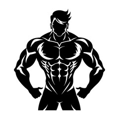 Muscle Man Silhouette vector illustration
