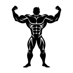Muscle Man Silhouette vector illustration