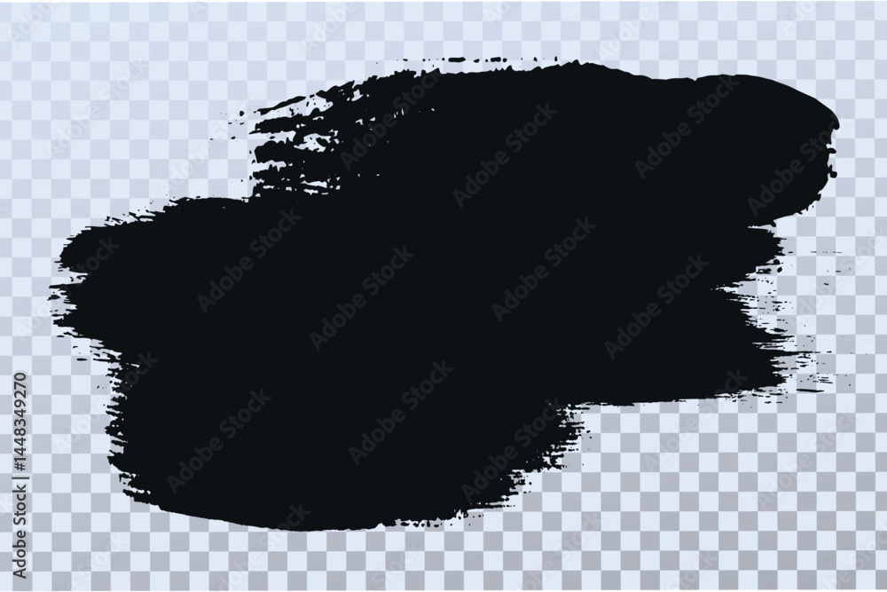 Poster Grunge paint circles and strokes vector element Dirty artistic design elements isolated on white background. Black ink vector brush strokes