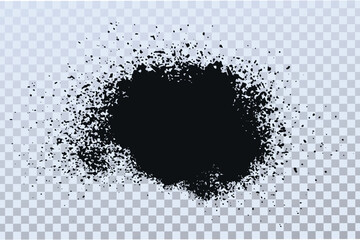 Grunge paint circles and strokes vector element. Brush smear stain texture.