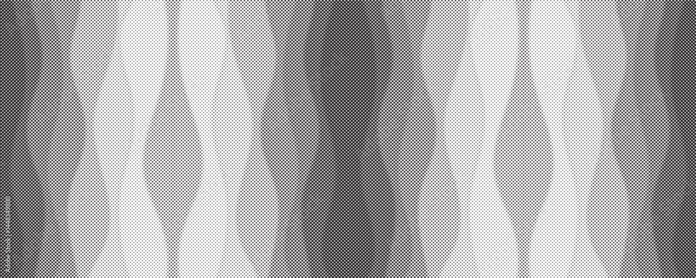 Aufkleber Halftone with gray wave Halftone pattern with stripes shape. Wavy gradient halftone dots pattern texture background. Vector illustration