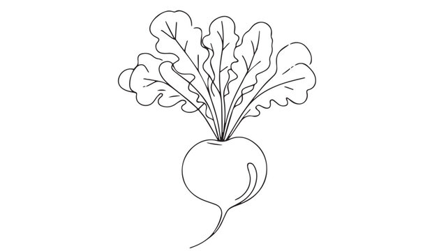 recommend clip art: Continuous one single minimal line drawing Beetroot