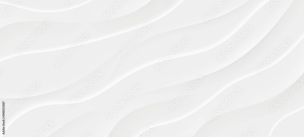 Poster Abstract background with paper cut shapes. Vector geometric elements with gray wave. vector realistic grey paper cut wave surface texture abstract background