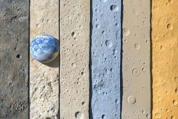 Lunar soil samples, Earth in view