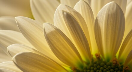 Obraz premium Daisy Petals Closeup with Light Shining Through