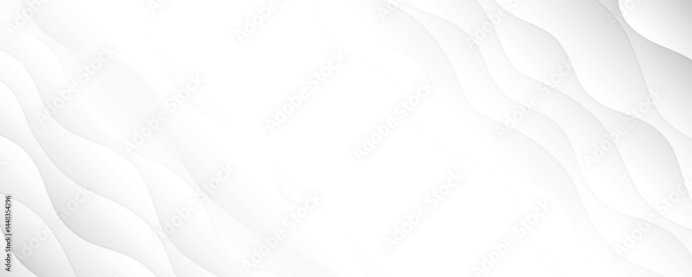 Poster Abstract white and light gray wave modern soft luxury texture with smooth and clean vector subtle background illustration.