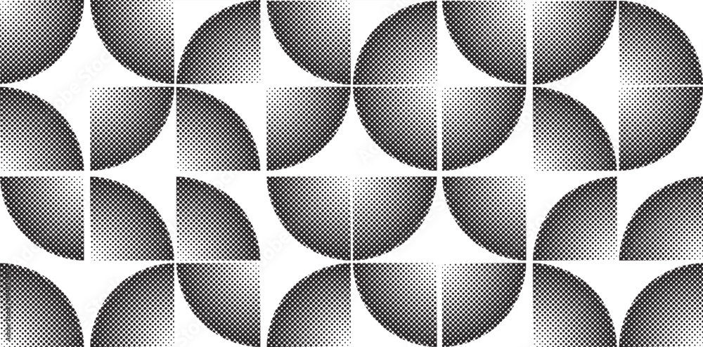 Poster quarter circle halftone background trendy abstract art background with geometric elements