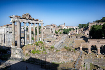 Fototapeta premium View of the Colosseum and the Imperial Forums of Rome