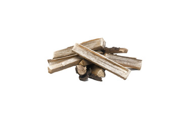 Dry Firewood Logs Stack Isolated on White