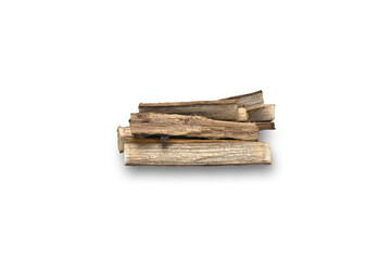 Rustic Firewood Logs Stack on White Background