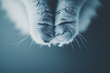 detailed close up of cats fur and whiskers in soft light