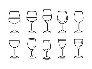 Antique wine glass vector with intricate detailing