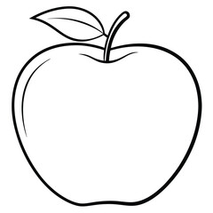  Apple line art vector on white background 