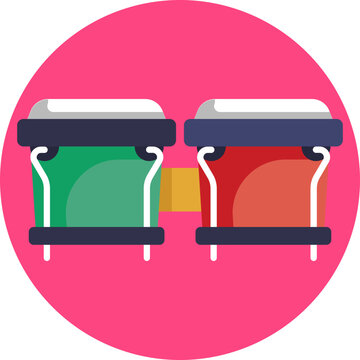 Reggae Drums: Icon representing the traditional percussion instruments used in reggae music, highlighting rhythm and groove.