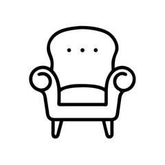 Fototapeta premium Minimalist line art chair design Icon 