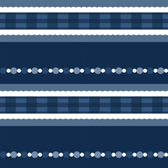 Obraz premium Retro geometric blue and white seamless pattern