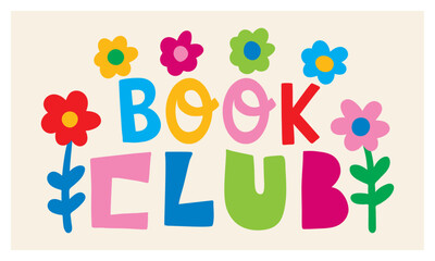 book club lettering. vector illustration