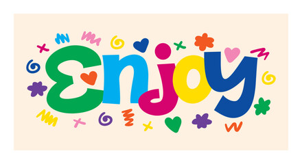 enjoy lettering. vector illustration
