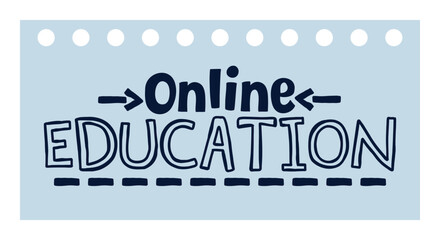 online education lettering. vector illustration