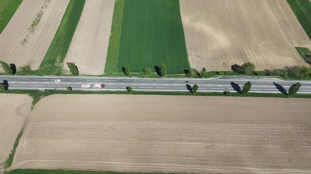 National road from Romania E85 aerial shoot
