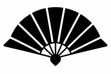 Folding Hand Fan Silhouette Vector Illustration