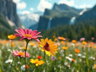 Obraz premium flowers in mountains