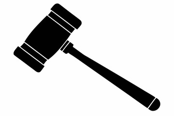 Rubber Mallet Silhouette Vector Illustration Black