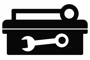 Toolbox Key Silhouette Vector Illustration Black