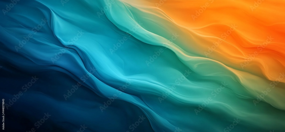 Aufkleber chromatic fluid transitions abstract background with elegant wave motion