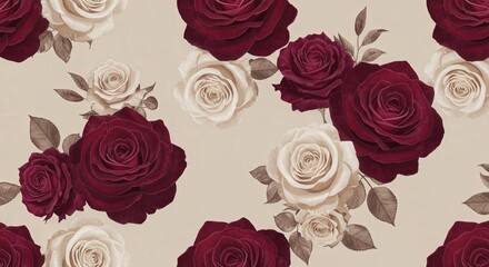 Red and White Rose Pattern