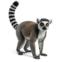 Fototapeta premium Ring Tailed Lemur Walking Closeup Wildlife Photo