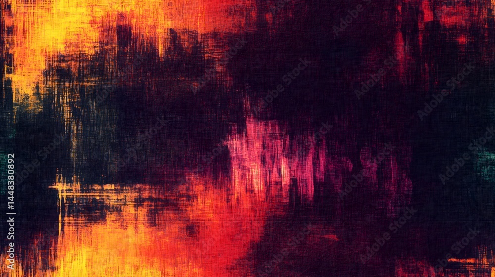Poster abstract textured design with vibrant color palette.