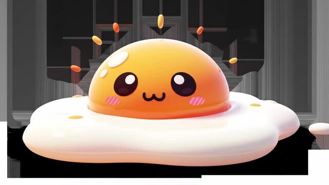Cute cartoon fried egg illustration