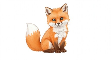 Obraz premium Fox Sitting Illustration