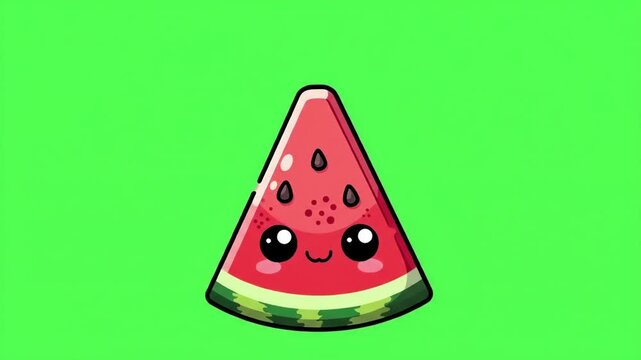 Cute cartoon watermelon slice graphic design